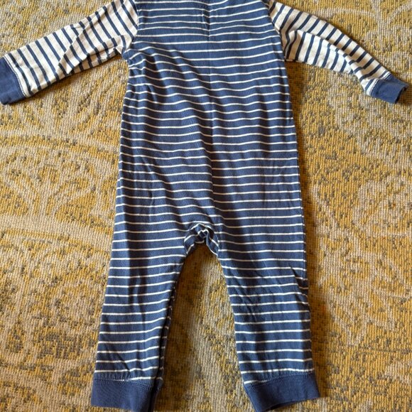 Contrast Blues Stripe Romper - Picture 3 of 3